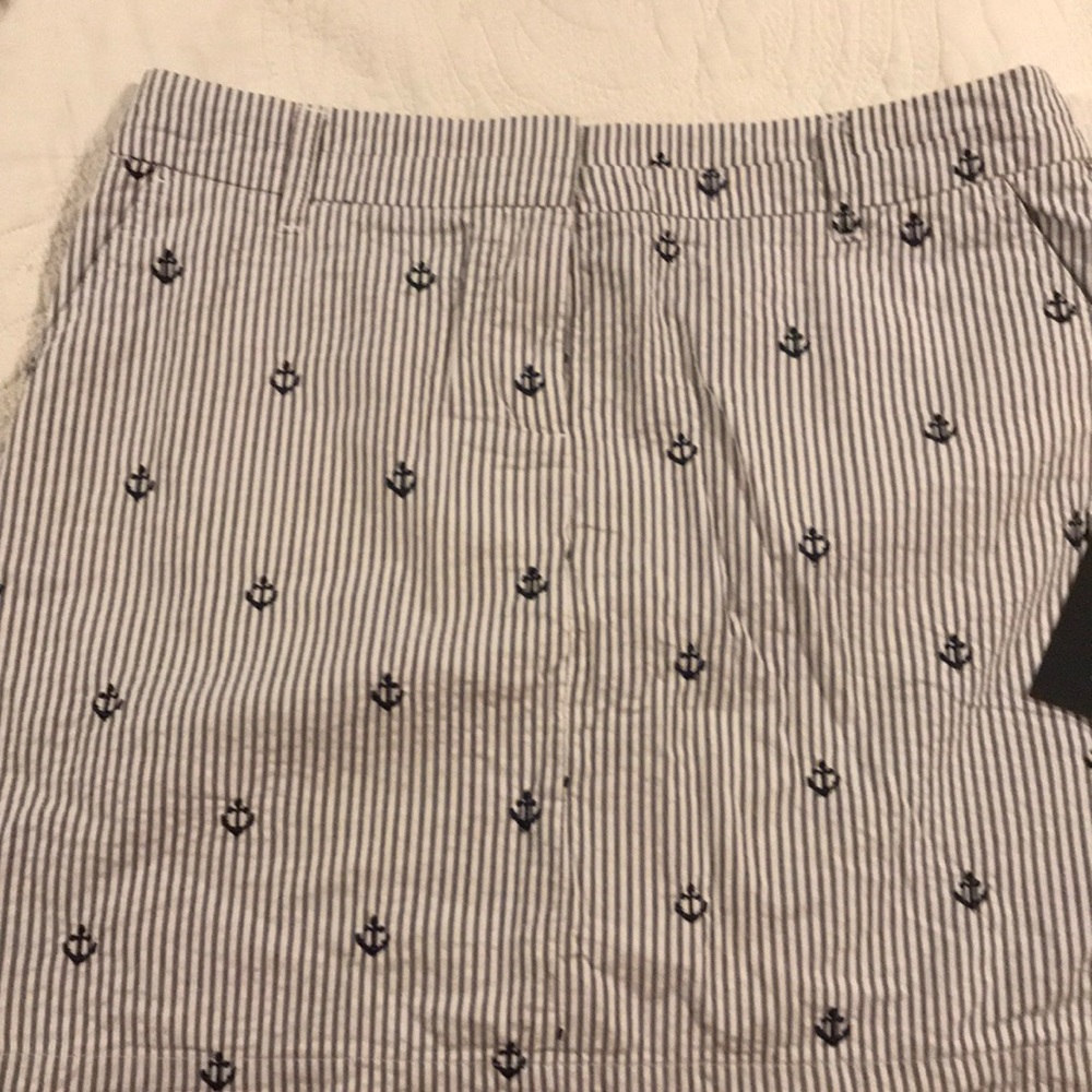British Khaki Sear-sucker Skirt